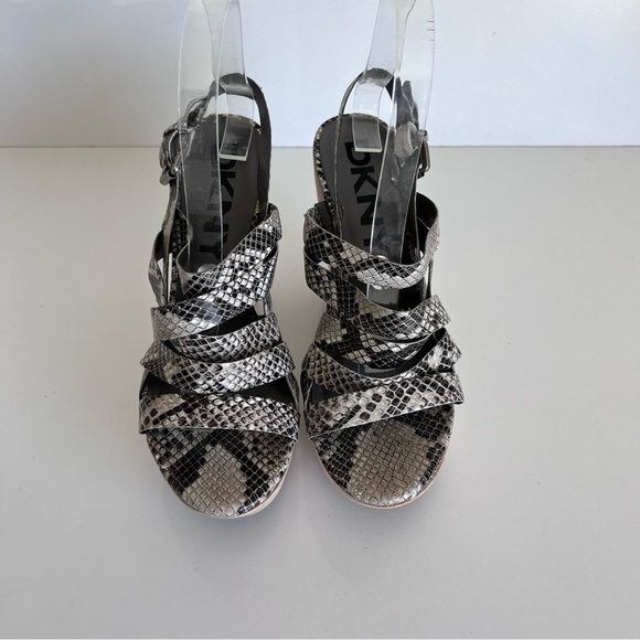 Dknyc Nikki Reptile Leather Platform Wedge Shoes - Picture 2 of 11